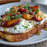 Honey Peach Burrata Toast