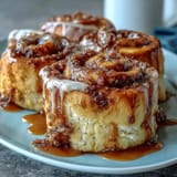 Cinnamon Roll Pancake Casserole with Cream Cheese Glaze, a breakfast bake with cinnamon swirls and cream cheese drizzle.