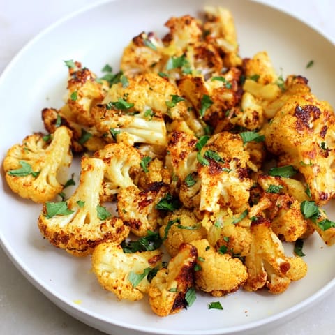 Crispy roasted cauliflower is cooked to perfection; imagine each bite seasoned for a delicious vegan meal.