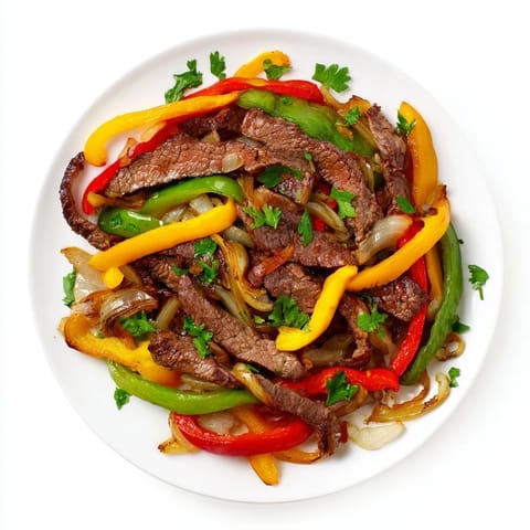 Sizzling marinated steak fajitas