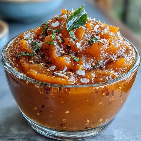 Served alongside golden idli and crispy dosa, this guava chutney adds a tangy, mildly spicy accent to a South Indian meal.