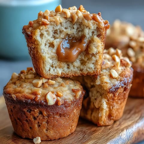 Warm Peanut Butter and Guava Muffins with golden tops and a gooey center, perfect for breakfast or an after-dinner dessert.