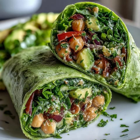 Healthy avocado chickpea salad nestled in crunchy lettuce leaves, perfect for a light lunch or refreshing snack.  