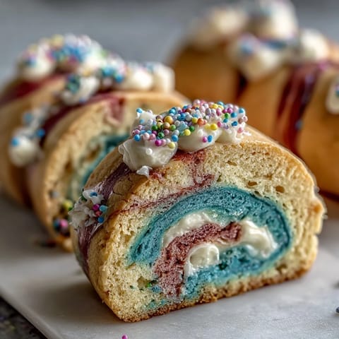 Pastel swirl sugar cookies with whimsical marbled colors, inspired by Cookie Run Kingdom, perfect for birthday celebrations.  