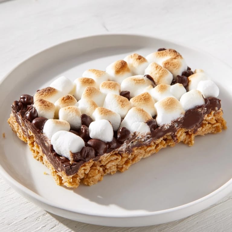 Gooey, delicious Smores Bars fresh from the oven, featuring a graham cracker base and melty chocolate.