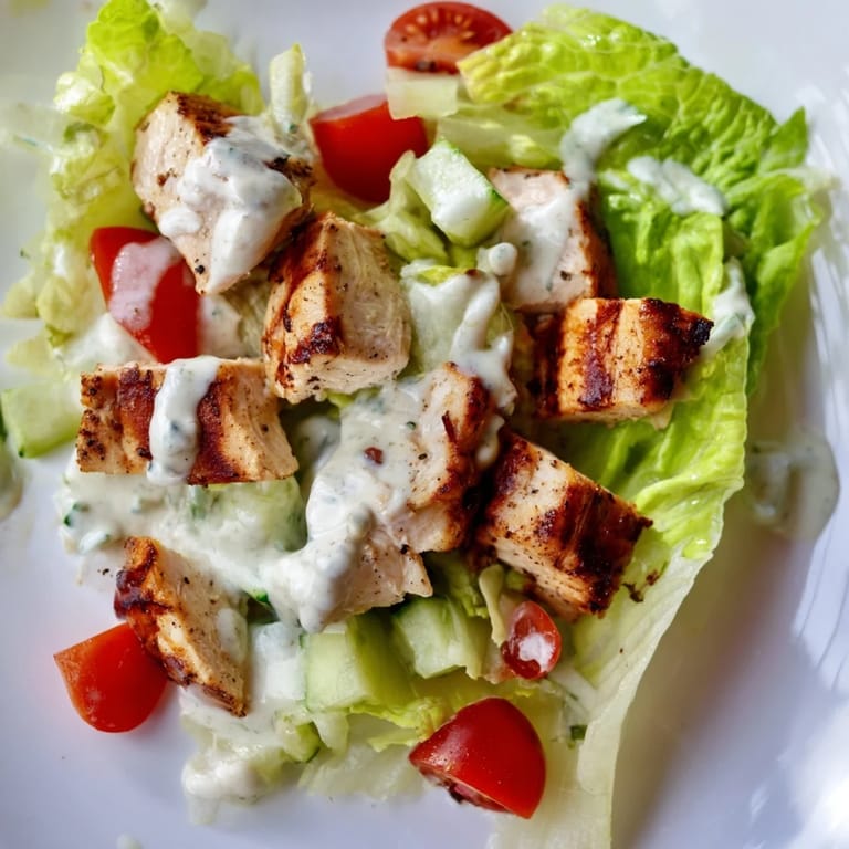 Savory Jalapeño Ranch Chicken Salad features creamy dressing, crisp veggies, and crunchy tortilla strips on a vibrant plate.