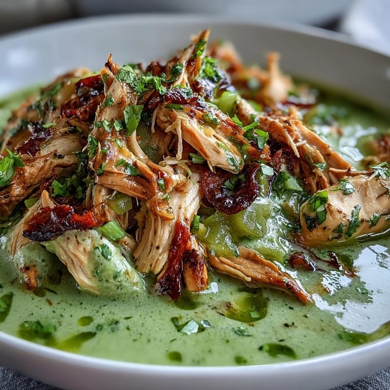 A warm bowl of homemade Chicken Chili Verde with charred tomatillo sauce, served with lime wedges and fresh radishes on the side.