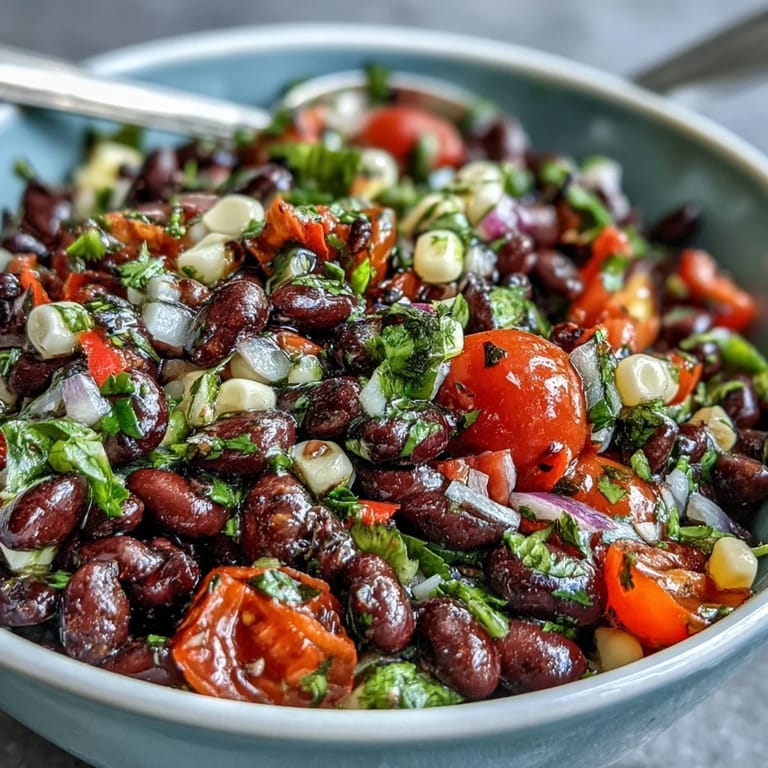 Vibrant Cowboy Caviar, a delicious and easy Tex-Mex bean salad loaded with flavor.