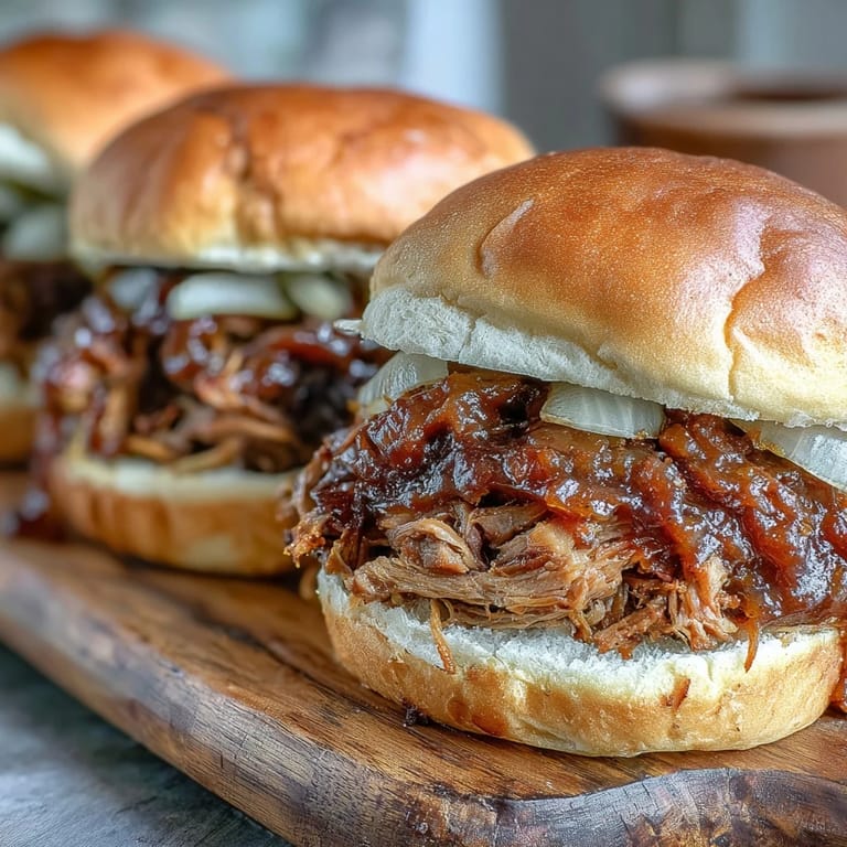 Savory slow-cooked pork with sweet applesauce, perfect for lunch.