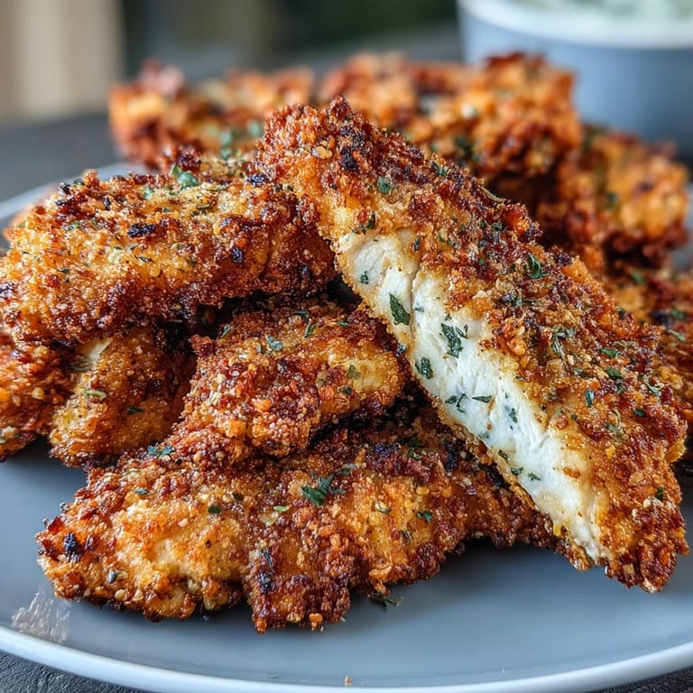 Easy weeknight air fryer chicken strips, showcasing a tempting, flavorful, and healthy crunch.