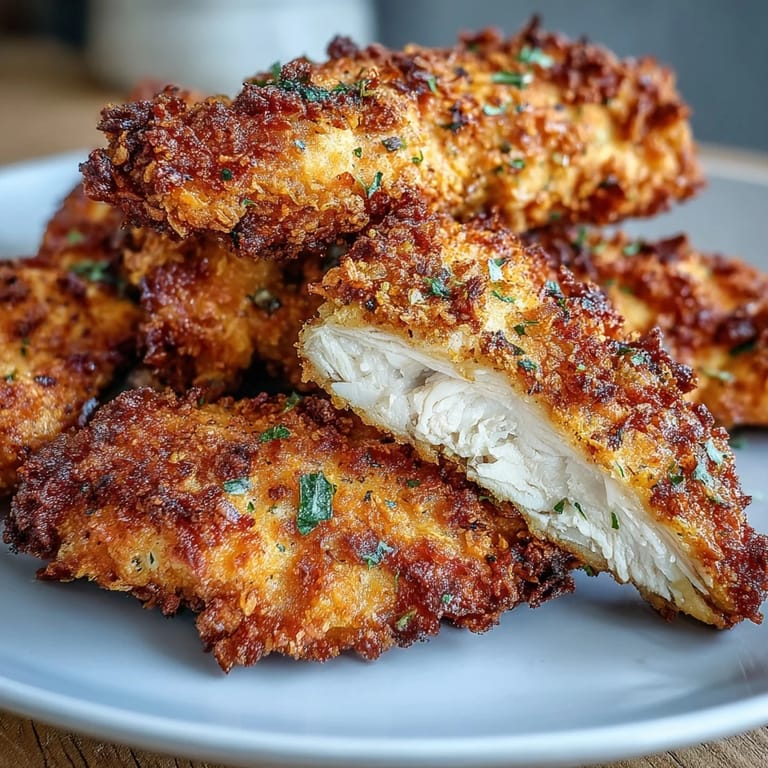 Juicy, healthy air fryer chicken strips, perfectly cooked and seasoned for a delicious meal.