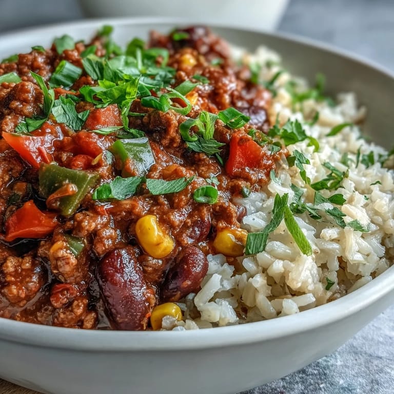 Colorful Chili Bowl Base garnished with creamy avocado, cilantro, and a lime wedge for a fresh finish.