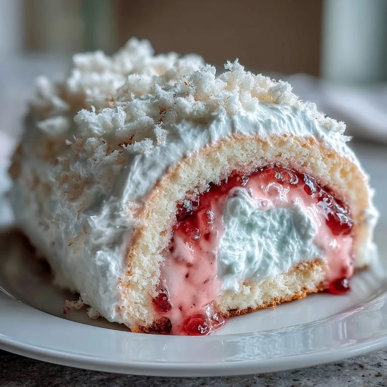 Close-up of a slice showing fluffy sponge cake and sweet guava paste, highlighting the classic Puerto Rican texture.