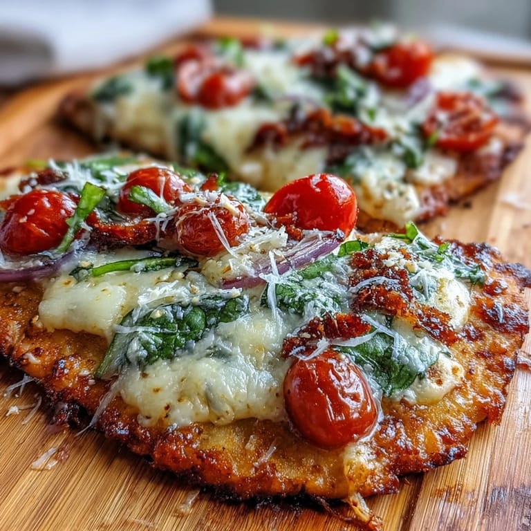 Hot, cheesy slice of Crispy Garlic Parmesan Naan Pizza on a marble board. 