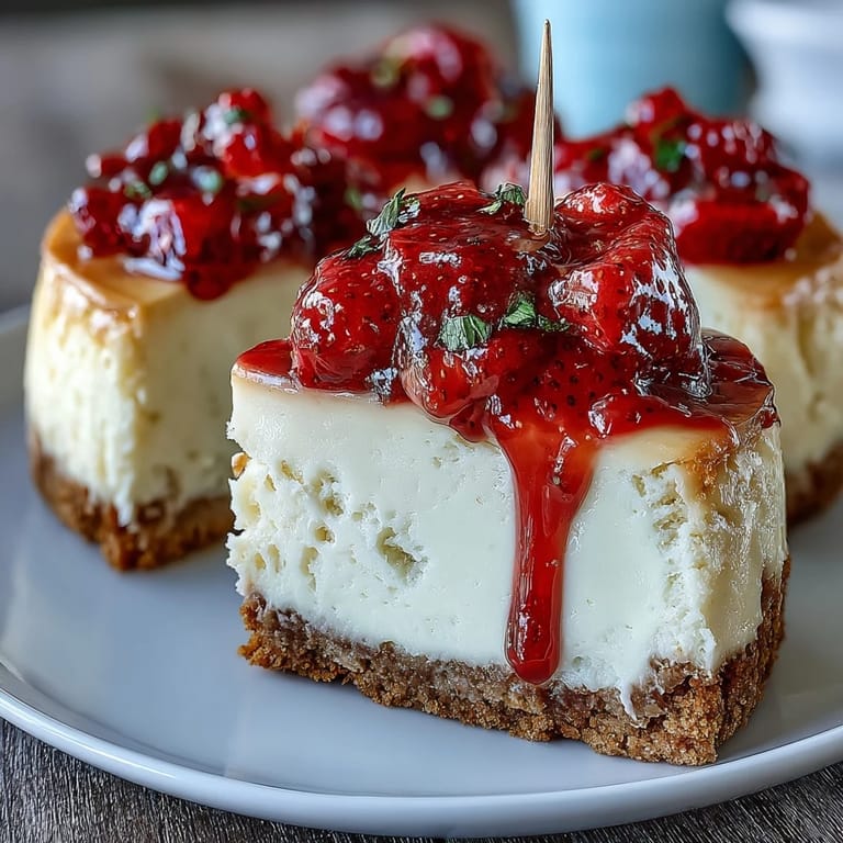Creamy mini cheesecake bites with a golden graham cracker base, decorated with vibrant berries and graduation diploma picks for a celebratory treat.  