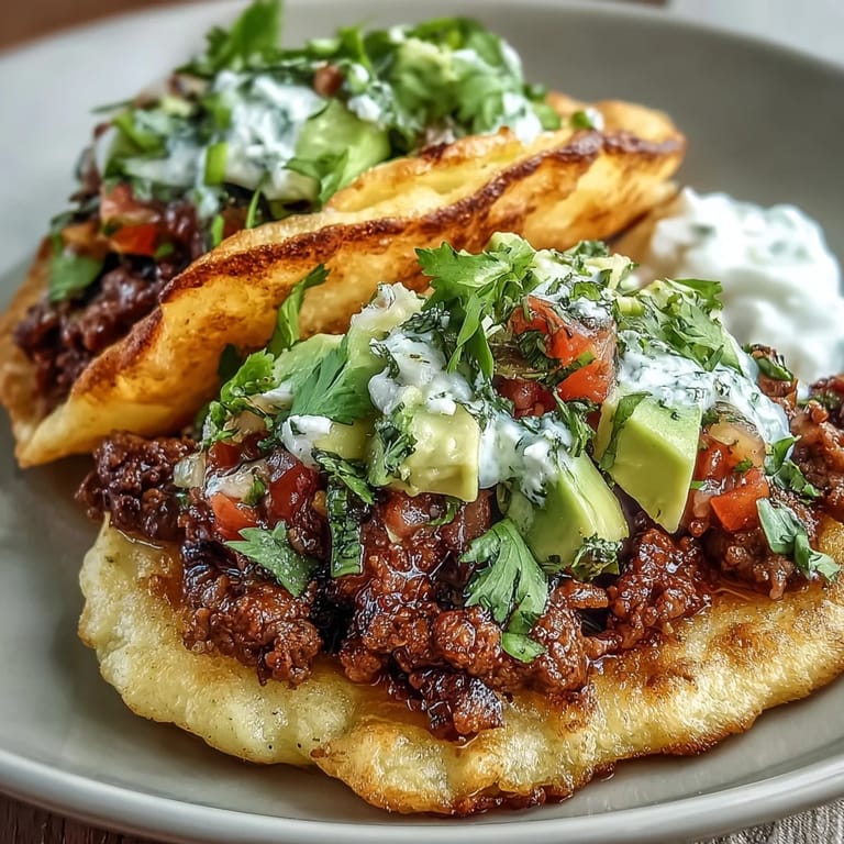 Picture tender cloud bread tacos overflowing with zesty taco meat and vibrant, diced toppings.
