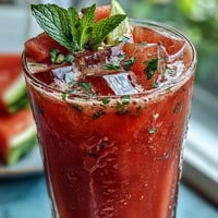 A tall glass filled with sparkling watermelon lime punch, garnished with fresh mint and lime slices, perfect for spring gatherings.